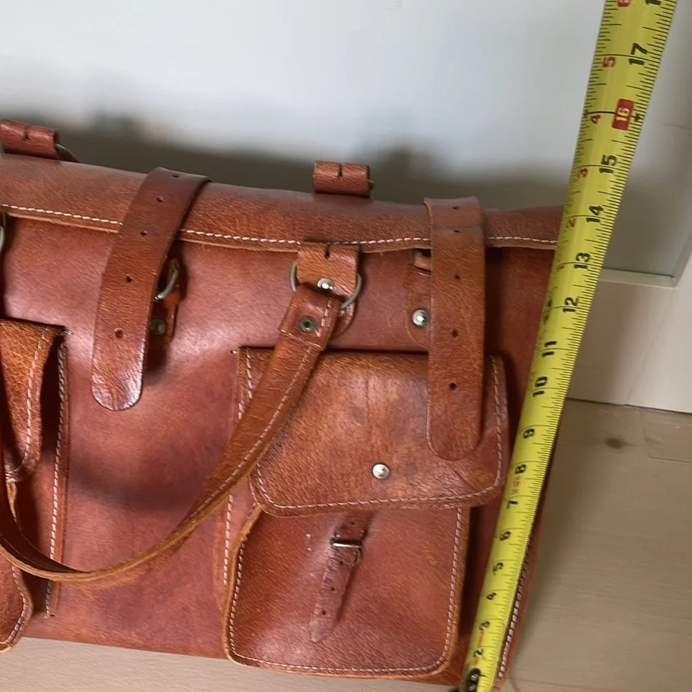 Vintage genuine Leather weekender travel bag